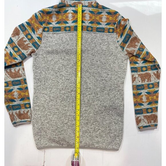 SIMPLY SOUTHERN Snap Neck Pullover "Southern Bear" Small Smoke Pockets Aztec EUC - Picture 12 of 15